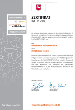 InSpire certificate